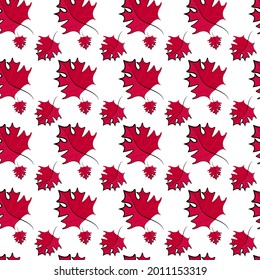 Seamless Autumn Pattern. Stock graphics. Maple leaves vectot illustration