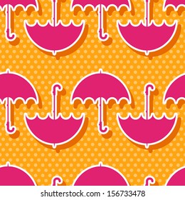 Seamless autumn pattern with umbrellas