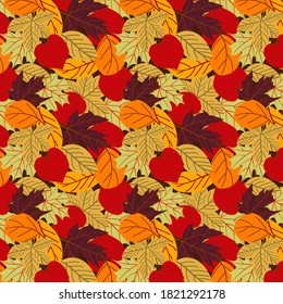 Seamless autumn pattern. Vector illustration background