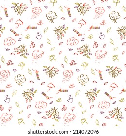 Seamless autumn pattern. Vector illustration 