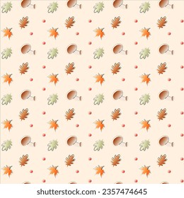 Seamless autumn pattern. Vector illustration. background