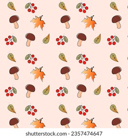 Seamless autumn pattern. Vector illustration. background