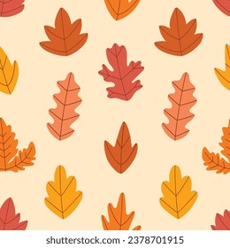 Seamless autumn pattern vector illustration