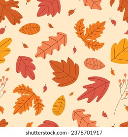 Seamless autumn pattern vector illustration