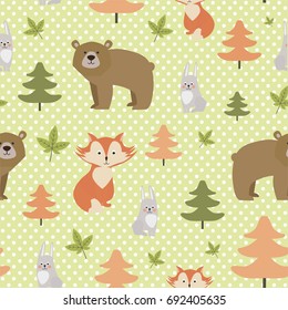 Seamless autumn pattern. Vector illustration