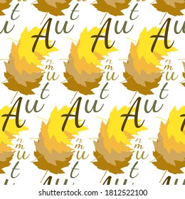 Seamless autumn pattern in yellow colors
