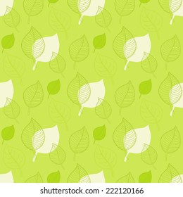 Seamless Autumn pattern:abstract green leaf,leaf fall,defoliation,autumn leaves ,falling leaves