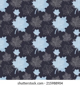 Seamless Autumn pattern:abstract  leaf on a dark background,leaf fall,defoliation,autumn leaves,falling leaves