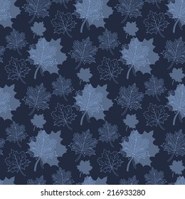 Seamless Autumn pattern:abstract  leaf on a dark background,leaf fall,defoliation,autumn leaves,falling leaves
