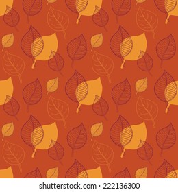 Seamless Autumn pattern:abstract orange leafs,leaf fall,defoliation,autumn leaves ,falling leaves