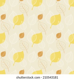 Seamless Autumn pattern:abstract  yellow leaf,leaf fall,defoliation,autumn leaves ,falling leaves
