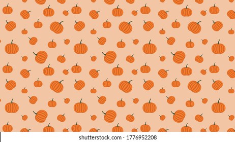 seamless autumn pumpkin pattern in different sizes vector eps 10