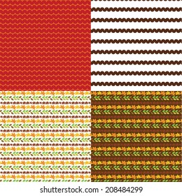seamless autumn rustic repeat vector pattern