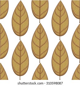 Seamless autumn skeleton leaves pattern. Vector background texture.