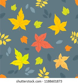Seamless autumn texture of fallen leaves for print, fabric, or background