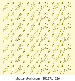 Seamless Autumn twig pattern. Seamless pattern with autumn twig color