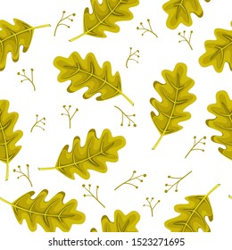 Seamless autumn vector pattern. Golden autumn pattern. Vector illustration.EPS10