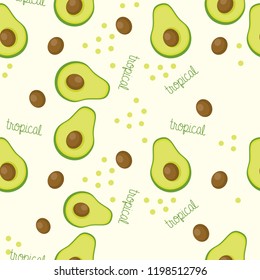 Seamless avocado fruit trendy pattern vector