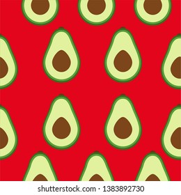 Seamless avocado healthy foog pattern vector