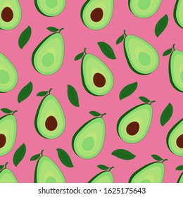 It is a seamless avocado pattern with pink background.