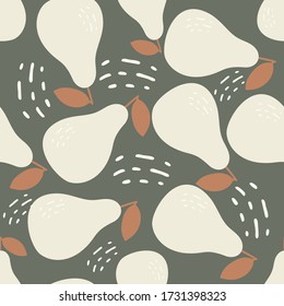 Seamless avocado pattern with polka dots.Vector colorful background.