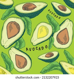 Seamless avocado pattern. Texture for modern textiles, clothing.