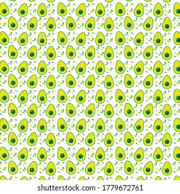 Seamless Avocado Pattern  Vector Design