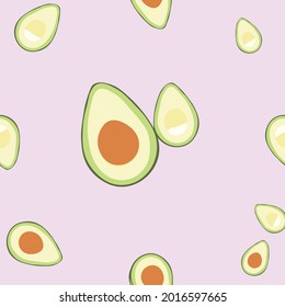 Seamless Avocado Patterns of Fruit colorful