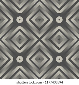 Seamless Aztec Background. Vector Ethnic Pattern. Monochrome Regular Texture