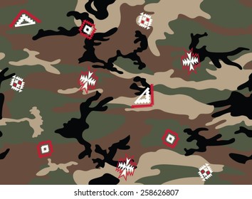 SEAMLESS AZTEC CAMOUFLAGE VECTOR IMAGE
