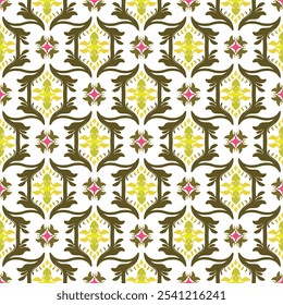 Nahtloses Aztec Damast Barock Textil Vektor Muster