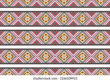 Seamless Aztec ethnic pattern
Mix ethnic and cultural motifs (Indian, African, Oriental, Native American) to create geometric design patterns that repeat horizontally and vertically. 