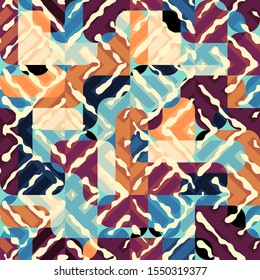 Seamless Aztec indian ornamental pattern. Vector image.
