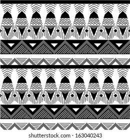 Seamless aztec pattern in black and white