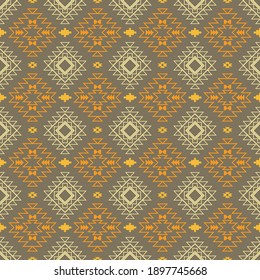 Seamless aztec pattern. ethic decorative illustration with geometric ornaments. Background for printing on paper, wallpaper, fashion, covers, textiles, fabrics, decoration and scrap-booking
