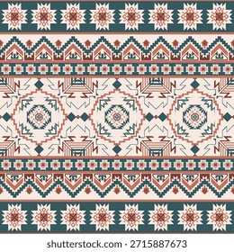 El estampado de estilo azteca sin costuras combina la herencia geométrica con la moda del suroeste.