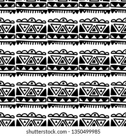 Seamless aztec vector pattern. Tribal traditional indian fabric design. Folk vintage illustration.