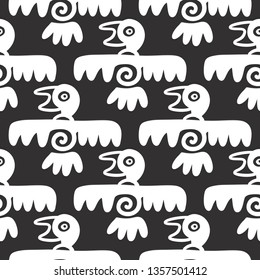 Seamless aztec vector pattern. Tribal traditional indian fabric design. Folk vintage illustration.