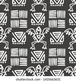 Seamless aztec vector pattern. Tribal traditional indian fabric design. Folk vintage illustration.