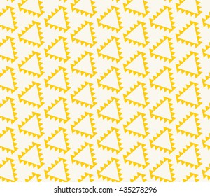 Seamless Aztec Wallpaper of Slant Triangles  with Teeth.