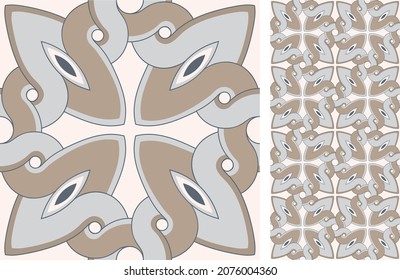 Azulejo-Kachel ohne Muschel. Nahtlose arabische Muster. Portugiesisch-spanische Dekoration. Keramikfliese. handgezeichnete Vektorgrafik, typisch portugiesisch-spanische Kachel