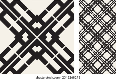 Seamless Azulejo tile. Geometric pattern. Portuguese and Spain decor.  Ceramic tile in Victorian motif. Vector hand drawn illustration.