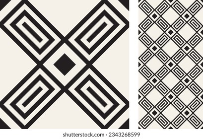 Seamless Azulejo tile. Geometric pattern. Portuguese and Spain decor.  Ceramic tile in Victorian motif. Vector hand drawn illustration.