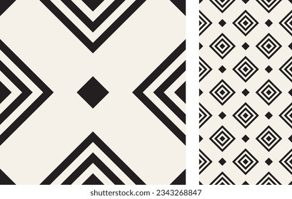 Seamless Azulejo tile. Geometric pattern. Portuguese and Spain decor.  Ceramic tile in Victorian motif. Vector hand drawn illustration.