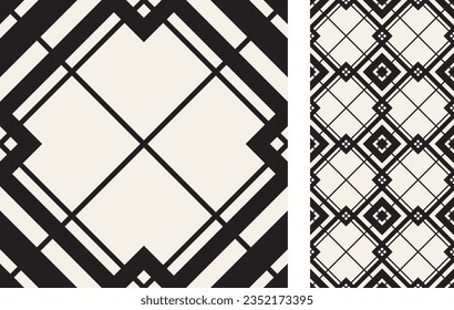 Seamless Azulejo tile. Geometric pattern. Portuguese and Spain decor.  Ceramic tile in Victorian motif. Vector hand drawn illustration.