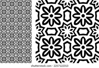Seamless Azulejo tile. Portuguese and Spain decor. Ceramic tile. Seamless Floral pattern. Vector hand drawn illustration, typical portuguese and spanish tile