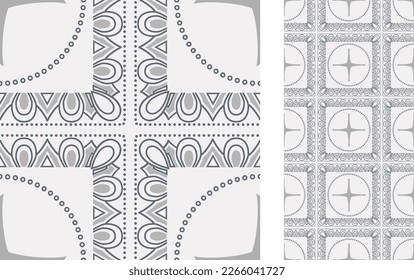 Seamless Azulejo tile. Portuguese and Spain decor. Ceramic tile. Seamless geometric pattern. Vector hand drawn illustration, typical portuguese and spanish tile