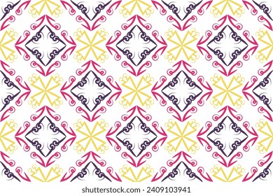 Seamless Azulejo tile. Portuguese and Spain decor. Ceramic tile with Victorian motives. Seamless Floral pattern. Vector hand drawn illustration, typical portuguese and spanish tile