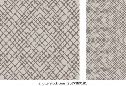 Seamless Azulejo tile. Portuguese and Spain decor in brown. Ceramic tile. Seamless geometric pattern. Vector hand drawn illustration, typical portuguese and spanish tile