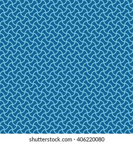 Seamless azure blue arc based geometric pattern vector